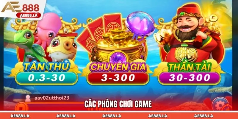 Các phòng chơi trong game