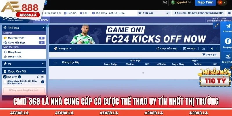 CMD 368 là nhà cung cấp cá cược thể thao uy tín nhất thị trường