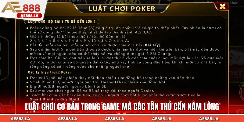 Luật chơi cơ bản trong game mà các tân thủ cần nằm lòng