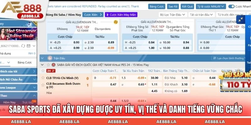 Saba Sports đã xây dựng được uy tín, vị thế và danh tiếng vững chắc